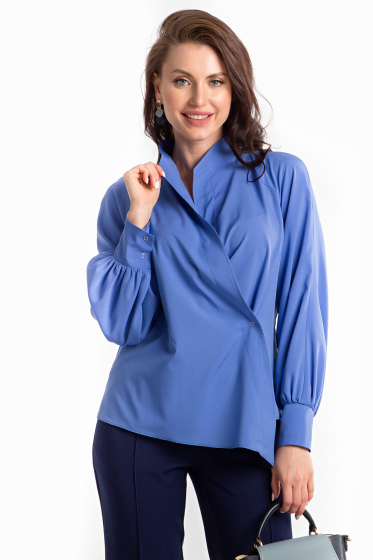 Блуза "Идеальная асимметрия" (синяя) Б1386-11