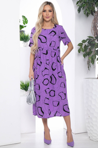 Платье Цветы лета фиолетовое П10215